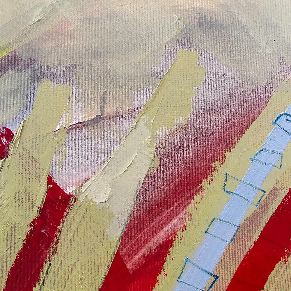 "The Spine of the World" detail of abstract painting by Svetlana Vuksanovic