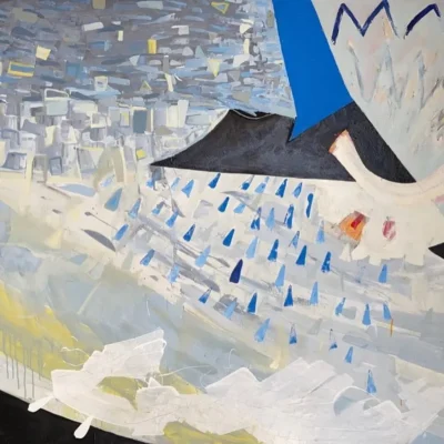 Wanted-Blue-painting-by-svetlana-vuksanovic-0-e1704598305917 Svetlana Vuksanovic "Wanted-Blue" Painting detail | Abstract Art