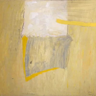 "Watcher" painting by Svetlana Vuksanovic is featuring muted earth tones, textured brushwork, and a refined composition, this artwork speaks volumes through simplicity